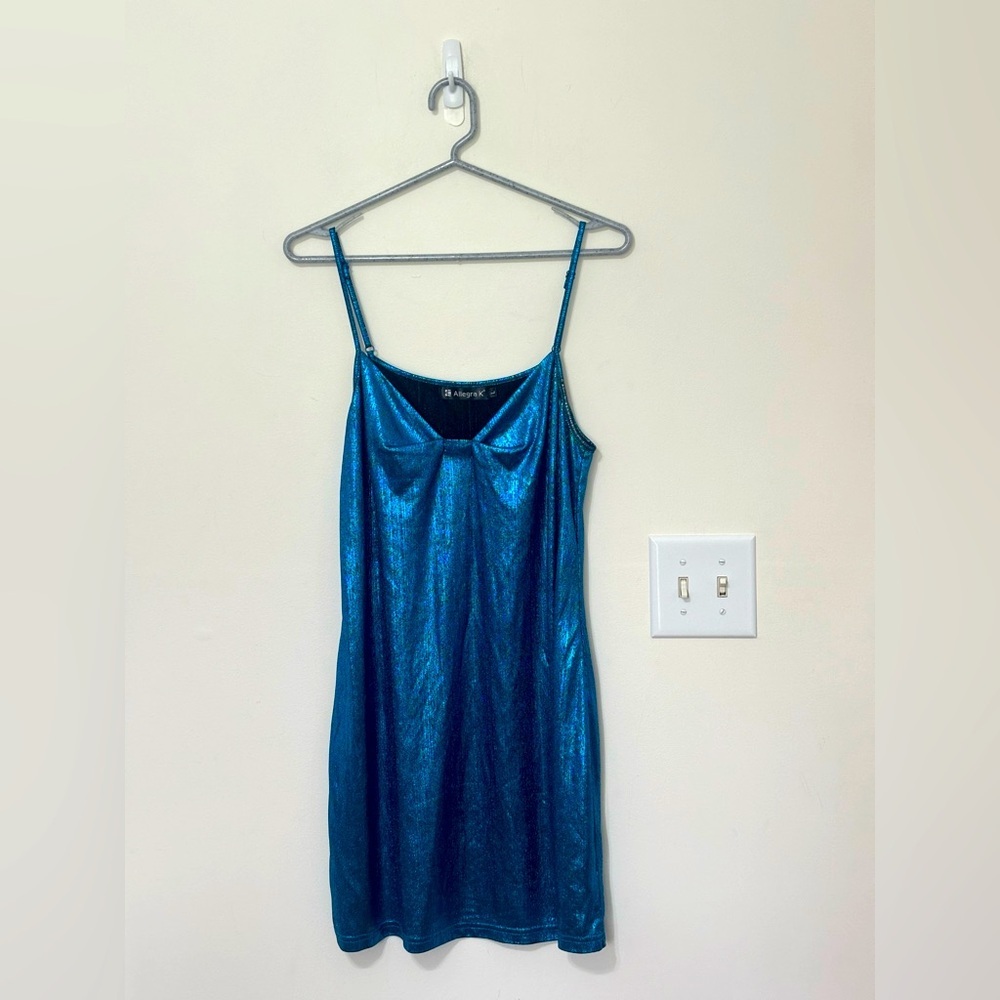Allegra K Shimmering Blue‎ Mini Dress